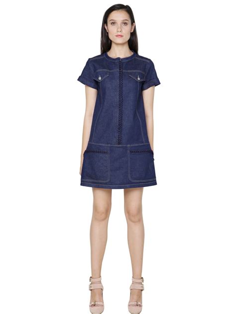 chloe embroidered dress|chloe denim dress.